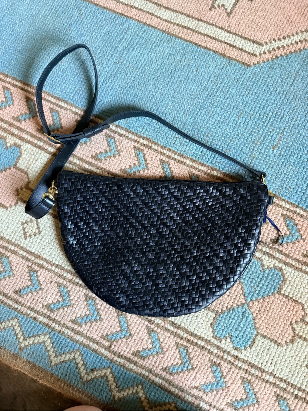 NWT Clare V Black Woven Leather Crossbody Bag - Picture 3 of 8